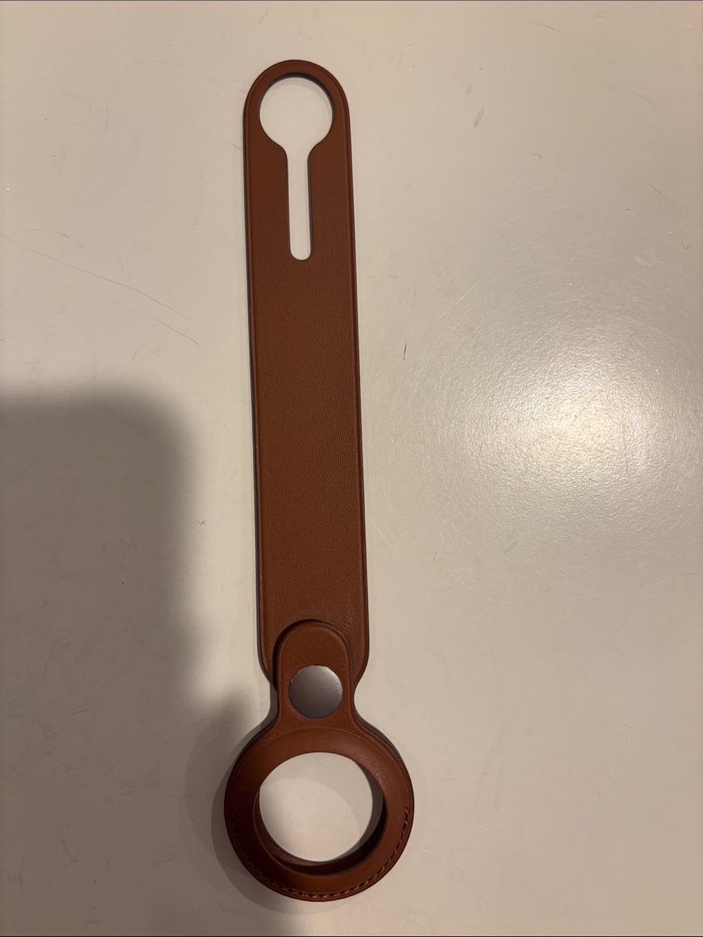 Leather Luggage AirTag Holder - Brown